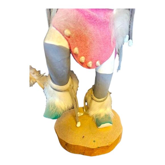 17" Native American Kachina Doll Spear Dance Signed IMSB - Picture 7 of 11